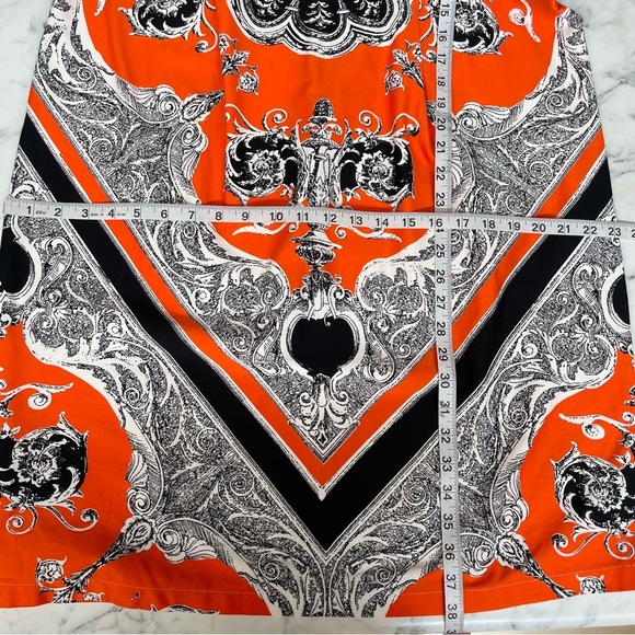 ASOS Maternity Black Orange Scarf Print Sheath Shift Dress Size 12 - Picture 7 of 10